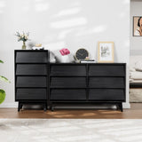 6 Drawer Double Dresser Features Vintage-style and Bevel Design W578P170159