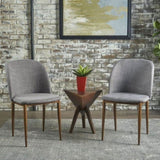 ZNTS Mid-Century Dining Chair Fabric Upholstered Chair , Light Gray 60808.00