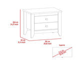 Amara Nightstand , End Table, Side Table Two Shelves, Four Legs -White B20091820
