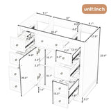 36" Bathroom Vanity without Sink, Cabinet Base Only, One Cabinet and Six Drawers, Grey WF306253AAE