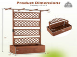 72" Raised Garden Bed with Lattice Trellis, 4.8 Cu.Ft Fir Wood Planter Box with Drainage Holes for 23952736