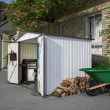 ZNTS 8 x 6 ft Outdoor Storage Shed, All Weather Metal Sheds with 2 Lockable Doors, Tool Shed for Garden, W2505P163543