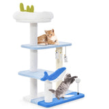 ZNTS 3-layer cat tree, cat climbing frame, multi-functional activity center Marine theme design 64994911