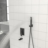 Shower System with Waterfall Tub Spout,16 Inch Ceiling Mount Square Shower System with Rough-in W124381949