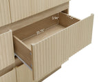 Fluted 6 Drawers Dresser ,Double Dresser Chest of Drawers, 47.24" Modern Chest of Drawers with LED W688P194155