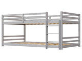 Head and foot horizontal support guardrails, gray painted finish, pine wood, Twin size children's 87451450