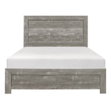 Rustic Gray Finish Full Size Panel Bed Wooden Bedroom Furniture 1pc, Bed in a Box B011P248597