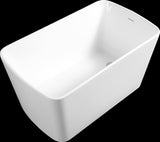 49'' Acrylic Freestanding Soaking Bathtub, Square-shape Japanese Soaking Hot Tub, Chrome Overflow W1573P210468