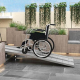 ZNTS 8' wheelchair ramp Portable folding ramp silver 65407969