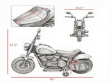 Red 6V Kids Ride-On Motorcycle Sturdy Anti-Tip Training Wheels, Single-Button Easy Start 16305275