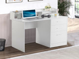 110*50*95cm Particleboard Paste Triamine Desktop Storage Layer Three Drawers Computer Desk White 37862423