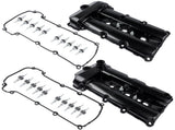 Pair Aluminum Engine Valve Cover Left & Right with Gasket Replacement for Jaguar S-Type 3.0L 25707937
