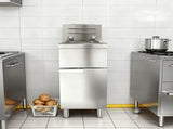 Commercial Deep Fryer, 3-Burner Fryer for Restaurants, Stainless Steel Floor Standing Deep Fryers W5057P394221