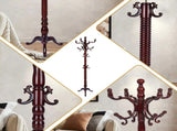 Freestanding Wooden Coat Rack, Vintage Natural Birch Wood Coat Tree with Hooks, Sturdy Hall Tree for 71969527