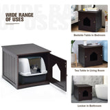 ZNTS 20"Brown Wooden Cat Litter Box End Table 65700048