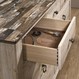 Imerland Contemporary White Wash Finish Bedroom Set with Queen Sleigh Bed, Dresser, Mirror, T2574P201577