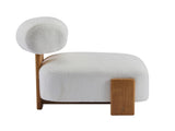 27.25" Modern Boucle Lounge Chair with Solid Wood Frame and Rolled Backrest, Soft and Durable Boucle N767P354792W