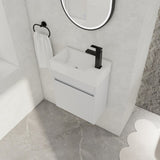 18'' Floating Wall-Mounted Bathroom Vanity with White Resin Sink & Soft-Close Cabinet Door W99936243