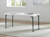 4 Foot Adjustable Height Folding Plastic Table, White 85528230