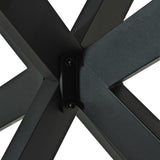 55.11" -70.86"Retro Rectangular Stretch Dining Table, Antique Wood Top And Black Relief Plate, Black W757P147831
