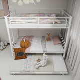 Heavy-duty Sturdy Meta Twin over Twin Bunk Bed/l/ Noise Reduced/ Safety Guardrail/No Box Spring W1935P300342