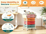 8-Drawer Rolling Storage Cart, Foldable Multifunctional Organizer Cart with Lockable Universal 42961416