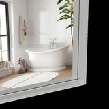 55"x30" Oversized Modern Rectangle Bathroom Mirror with Silver Frame Decorative Large Wall Mirrors W708P297404