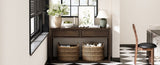TREXM 55" Console Table, Rustic Wooden Entryway Table with Storage Drawers and Open Shelf, Elegant N715P235096D