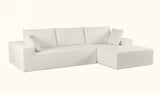 CozyForm Convertible Sectional Sofa in Soft Corduroy, Modern Comfy Couch with Full Foam Cushioning, B2735P359716