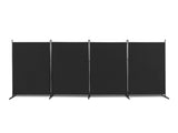 6FT 4-Fold 160g Polyester Fabric Plastic Foot Carbon Steel Frame Foldable Screen Black 26089175