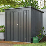 ZNTS 6 x 4 ft Outdoor Storage Shed, All Weather Tool Shed for Garden, Backyard, Lawn, Black W2505P173291