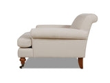 Alana 38" Lawson Accent Arm Chair Metal Casters, Sky Neutral Beige Polyester B2719P238304