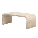 TREXM Minimalist Coffee Table with Curved Art Deco Design for Living Room or Dining Room WF317095AAD