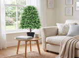 2 Pack 3FT Artificial Potted Trees, Two-Tone Green Small Round Leaf PE Faux Plants with 148 Tips, 53476726