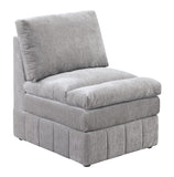 1pc Armless Chair Modular Plush Chair Sectional Sofa Living Room Furniture Granite Morgan Fabric B011126790