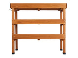 Outdoor Garden Potting Bench Table, Wooden Horticulture Planting Worstation with Metal Tabletop, 2 57354532