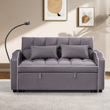 1 multifunctional foldable sofa bed in 3 different lengths, modern sofa, upgraded suede fabric, W1910P268395