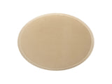 Edward 17.5" Round Upholstered Ottoman with Bullion Fringe Fawn Brown Performance Velvet B2719P320843