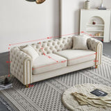86'' W Luxury Modern Tufted Sofa with 2pcs of toss pillows for Living Room ,Bedroom,Beige Color W579P303655