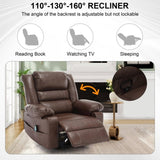 ZNTS Breathable Leather Massage Recliner Chair Manual Living Room Reclining Sofa W1403P156677