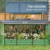 Green Raised Garden Bed with Crop Cage and Shade Cloth 90.5" W x 43.25" D x 43.25" H 89139716