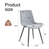 Comfortable Linen-Cotton Dining Chair Set - Four Pieces in Light Gray.Integrated Seat and W1151P230557