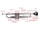 Nickelplated Drop B Adjustable Trumpet Gloves Set Silver 67559321