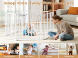 6-Panel Expandable Safety Gate , 270&deg Rotatable Baby/Pet Barrier for Fireplace Stairway 24905084