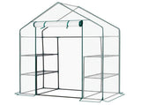 Mini Walk-in Greenhouse with PE Cover, 4-Shelf Indoor Outdoor Plant Gardening Green House for Garden 39486403