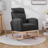 Modern Accent Rocking Chair Rocking Chair with Solid Wood Legs, Upholstered Nursery Glider Rocker, 20563339