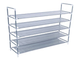 Simple Assembly 5 Tiers Non-woven Fabric Shoe Rack with Handle Gray 64754250
