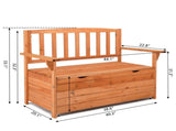 112 * 58 * 84cm Cedar Yard Storage Box With Backrest Armrest Bright Orange Red 68488660