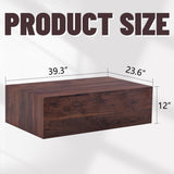 39.3*23.6*12 Inch Walnut Wood Grain MDF Coffee Table - Luxurious Design, Perfect Living Room W1151P231619