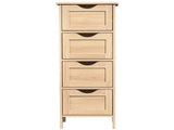 4-Drawer Density Board Triamine Veneer Bathroom Cabinet 11.82*11.82*32.29in Natural Wood 12549726